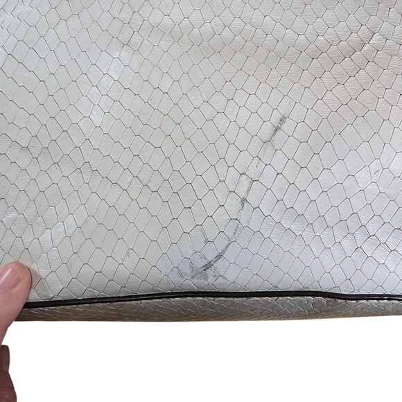 Rare White Michael Kors Snake Leather Python Hamilton Purse Satchel 35S5SHLT3N - Picture 9 of 12